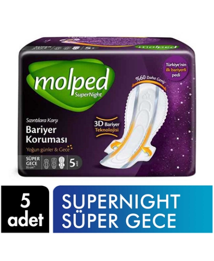 Molped  Super Night Süper Gece Ped 5'lı