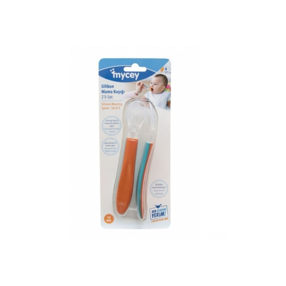 Mycey 6217 Silikon Uçlu Kaşık 2li Turuncu