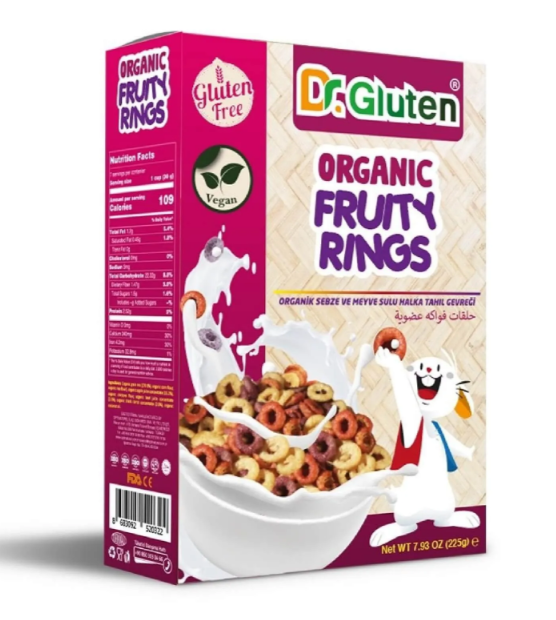 Dr Gluten Sebze Ve Meyve Sulu Halka Tahil Gevreği 225 gr
