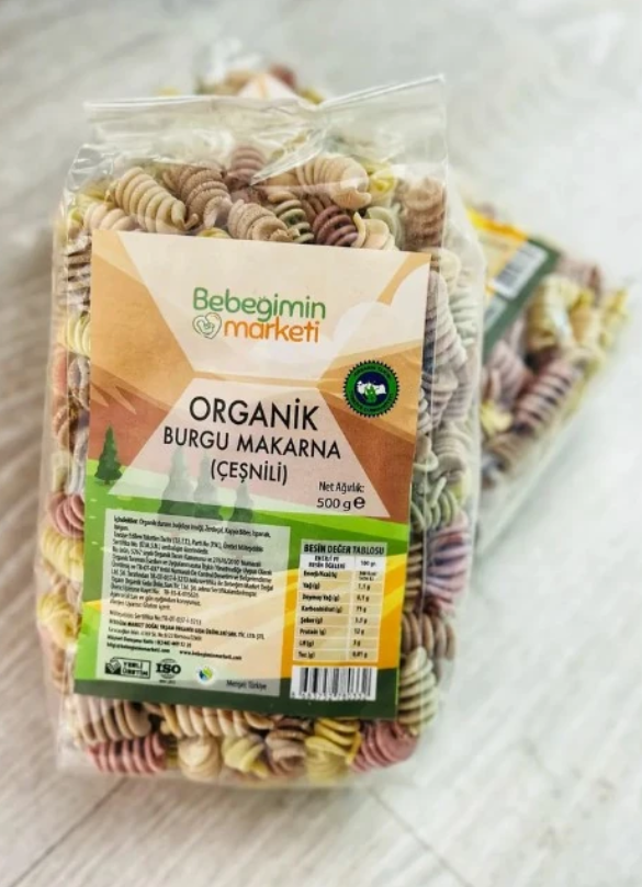 Bebeğimin Marketi Organik Çeşnili Burgu Makarna 500 gr