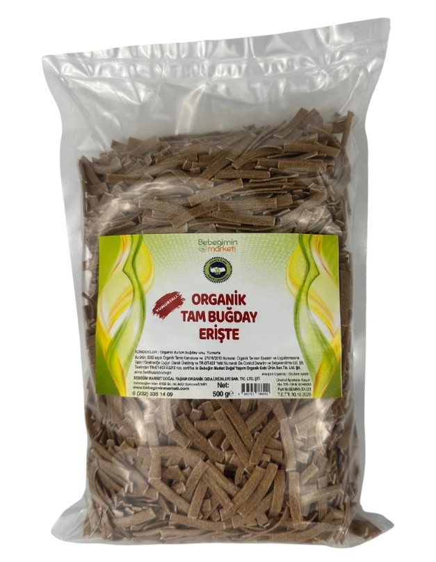 Bebeğimin Marketi Organik Tam Buğday Erişte 500 gr