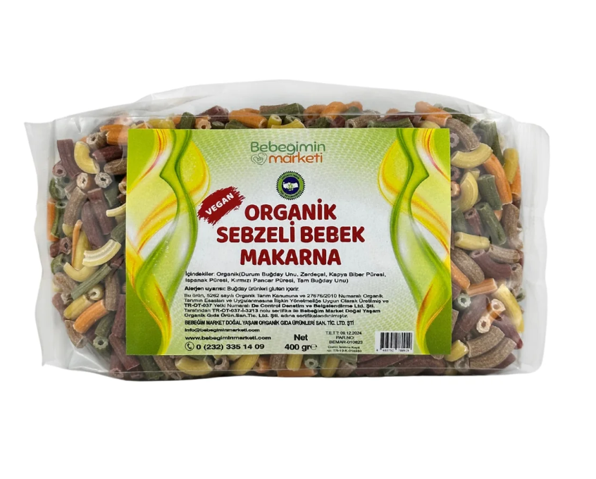 Bebeğimin Marketi Organik Karışık Sebzeli Bebek Makarna 400 gr