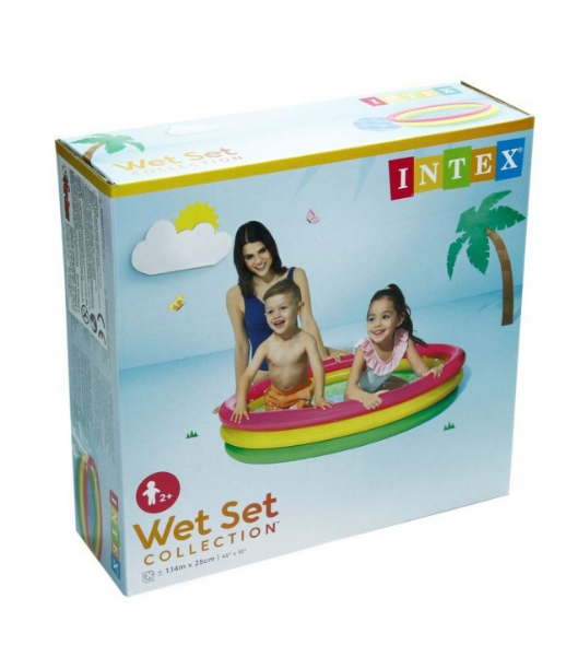 Intex Renkli Şişme Taban 3 Bölmeli Havuz 114x25 cm
