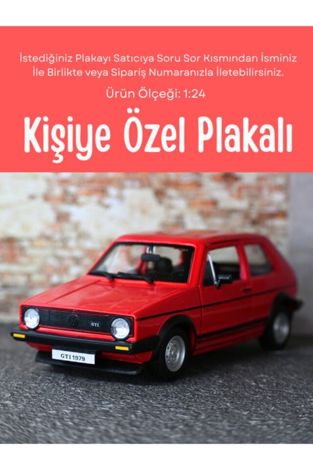 Volkswagen Golf Mk1 GTI 1:24 Metal Model Araç