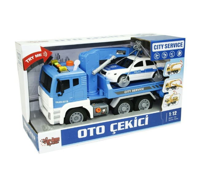 1:12 Sürtmeli Sesli İtikli Oto Çekici