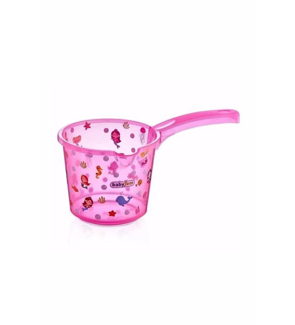 Babyjem Bebek Banyo Maşrapası Şeffaf Desenli Pembe