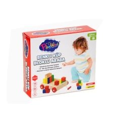Playwood Ahşap Küp Bloklu Araba