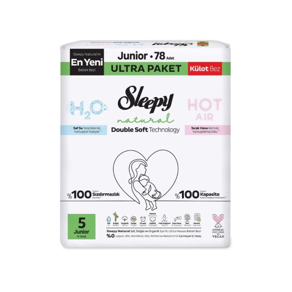 Sleepy Double Soft Natural Ultra Paket Külot Bez 5 (junior) Beden-78
