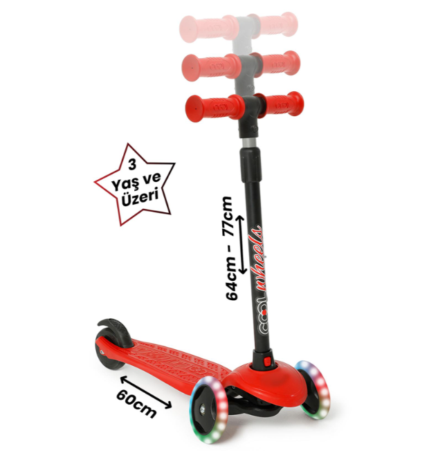 Star Işıklı Scooter Kırmızı FR59663