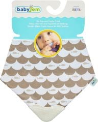 Babyjem Poplin Fular Önlük Kahve Balıklı Diş Kaşıyıcılı