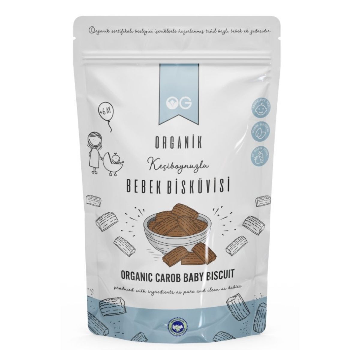 OG Organik Keçiboynuzlu Bebek Bisküvisi 150Gr+6 Ay