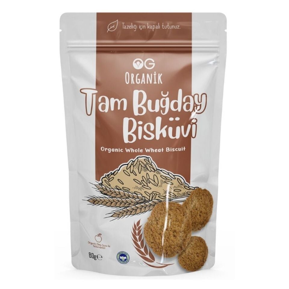 OG Natural Organik Tam Buğday Bisküvi 80 gr