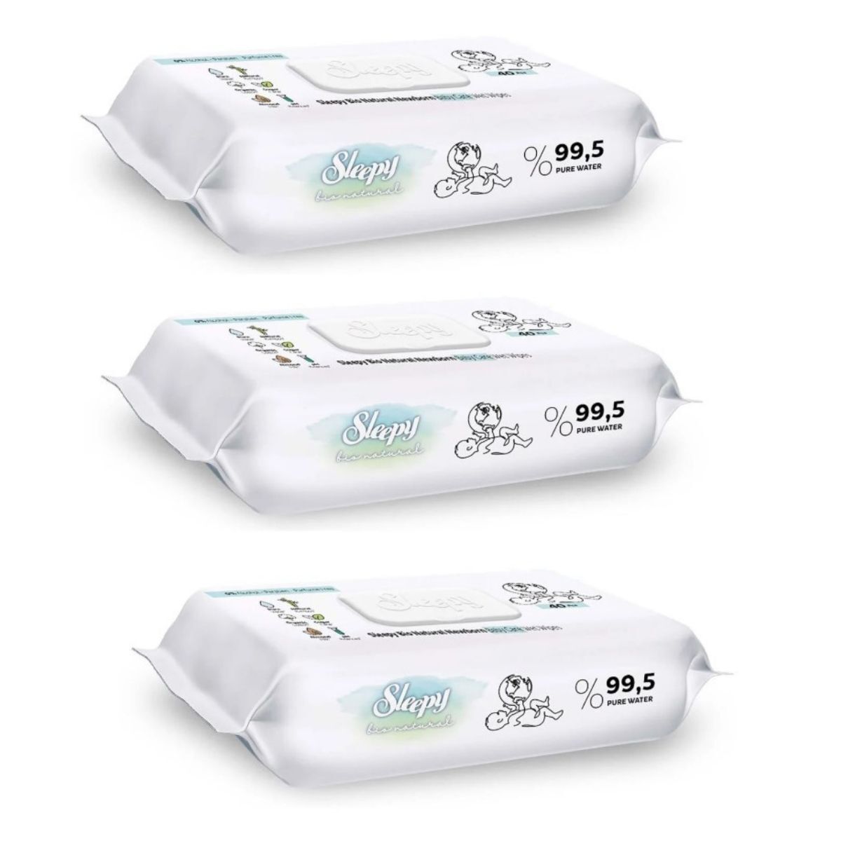 SLEEPY BİO NATURAL ISLAK MENDİL 3*40 1883