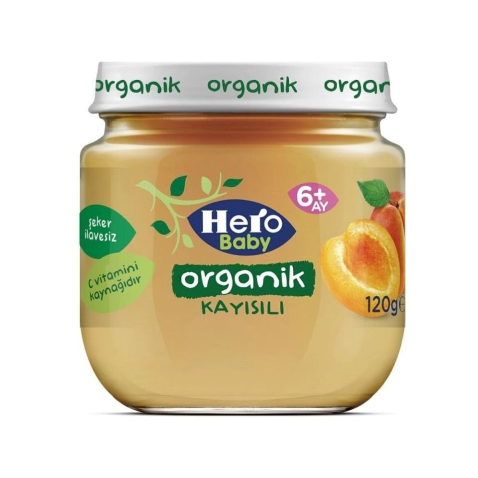 Hero Baby Organik Kavanoz Maması  Kayısı 120 Gr