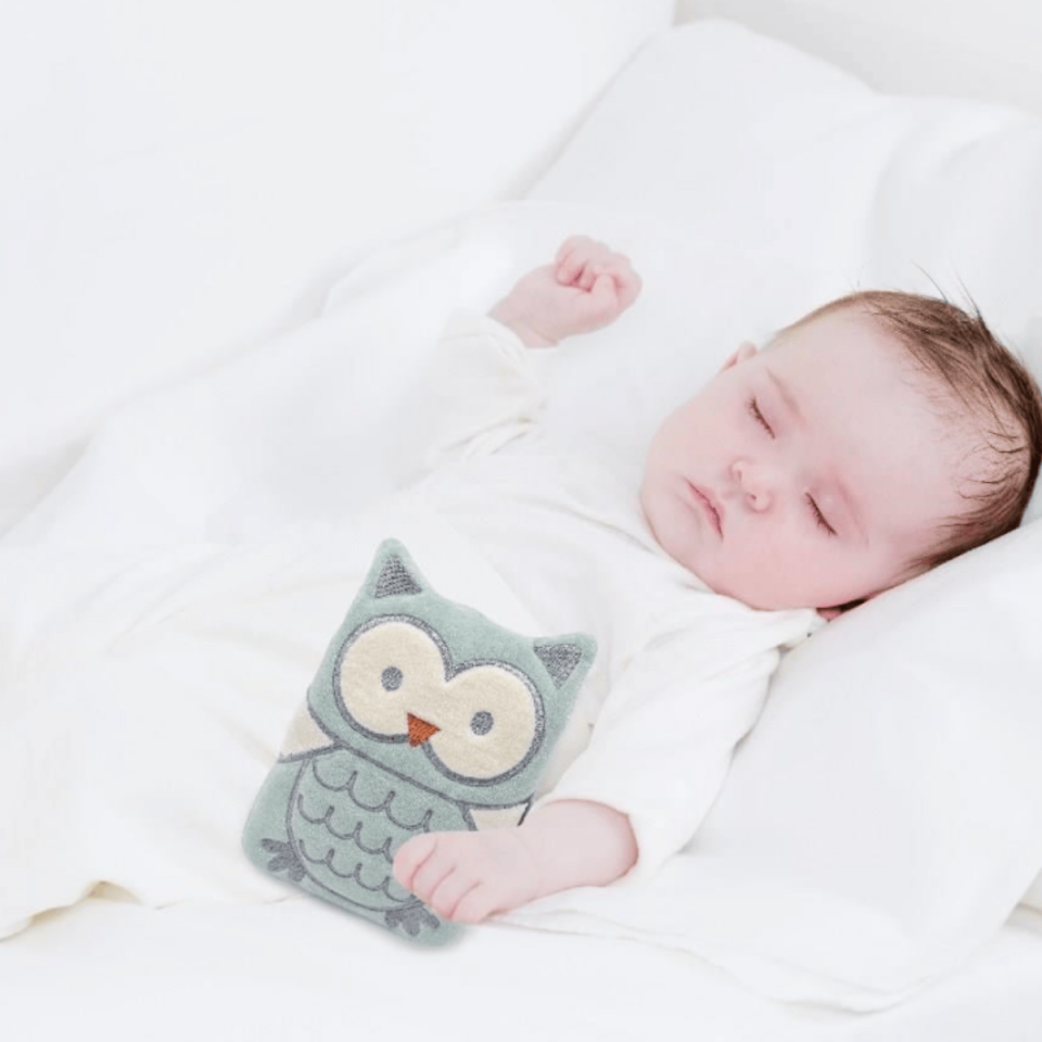 Babyjem Kiraz Çekirdekli Baykuş Kadife Gaz Yastığı Gri