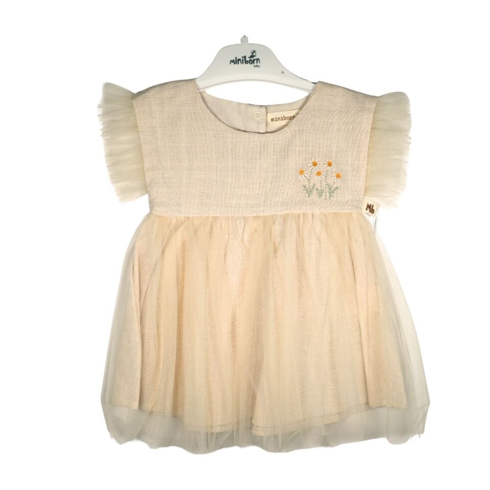 Papatya Nakışlı Kız Bebek Elbise 426086