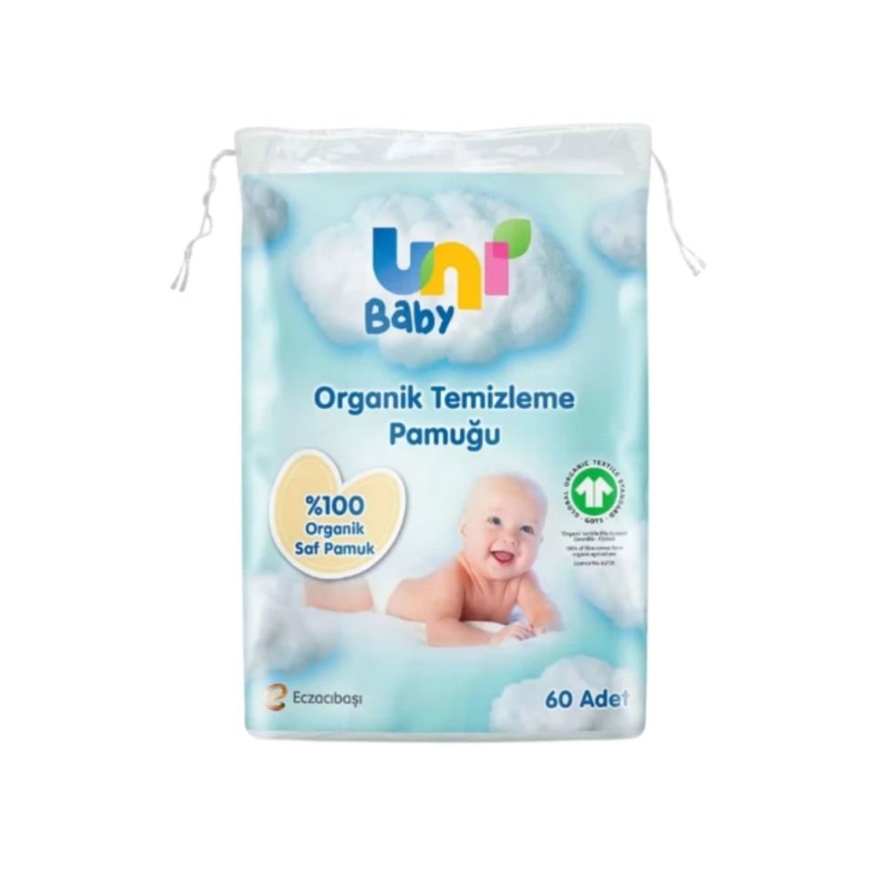 Uni Baby Organik Temizleme Pamuğu 60lı